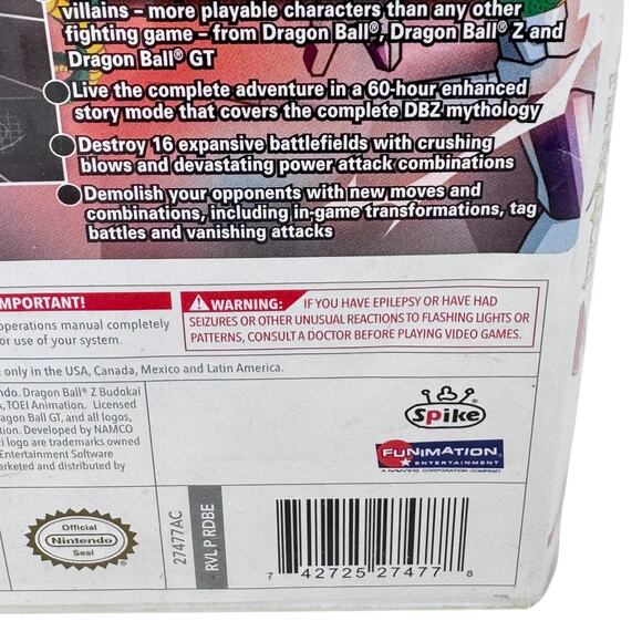 Dragon Ball Z: Budokai Tenkaichi 2 (Nintendo Wii 2006) Atari Fighting Video Game - Picture 5 of 6